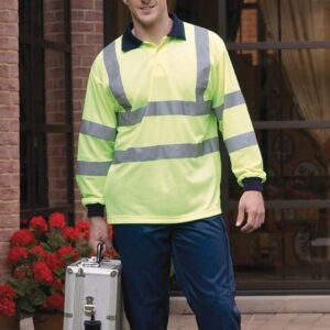 Polo manches longues haute visibilité