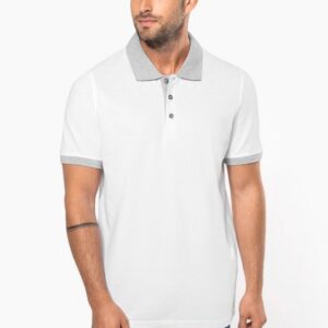 Polo piqué bicolore homme