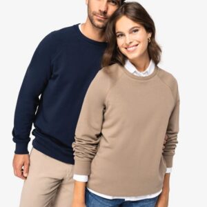 Sweat-shirt écoresponsable à col rond raglan French Terry unisexe