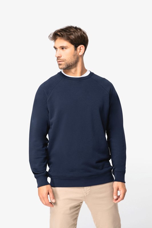 Sweat-shirt écoresponsable à col rond raglan French Terry unisexe – Image 4