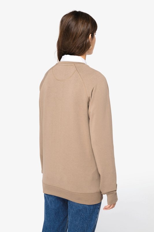 Sweat-shirt écoresponsable à col rond raglan French Terry unisexe – Image 6