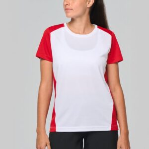 T-shirt de sport écoresponsable bicolore femme