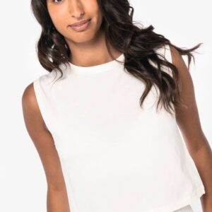 T-shirt écoresponsable crop sans manche femme