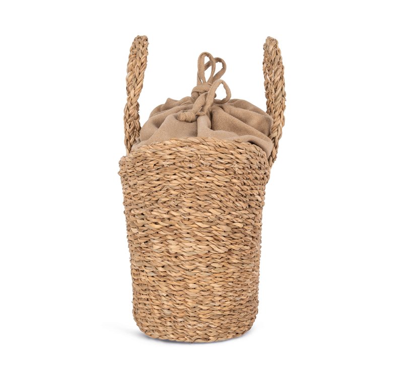 Sac panier demi-lune en jonc de mer – Image 4