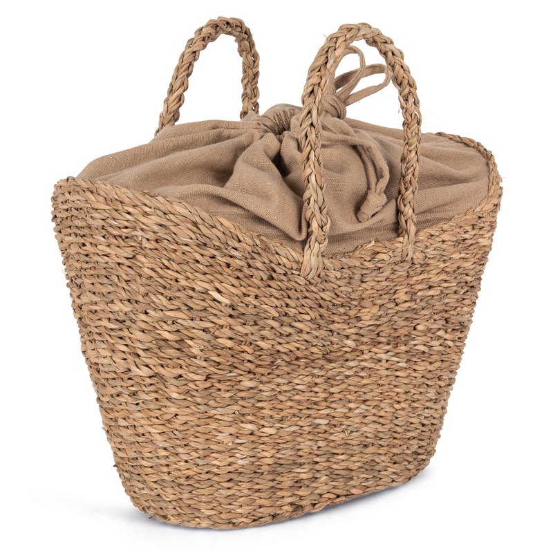 Sac panier demi-lune en jonc de mer – Image 3