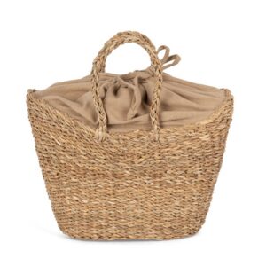 Sac panier demi-lune en jonc de mer