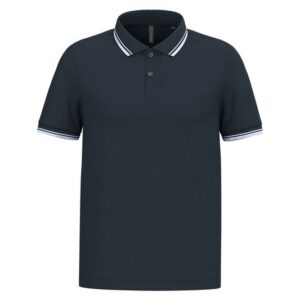 Polo homme manches courtes à liserés contrastés