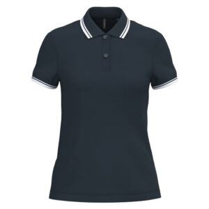 Polo femme manches courtes à liserés contrastés