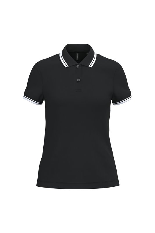 Polo femme manches courtes à liserés contrastés – Image 3