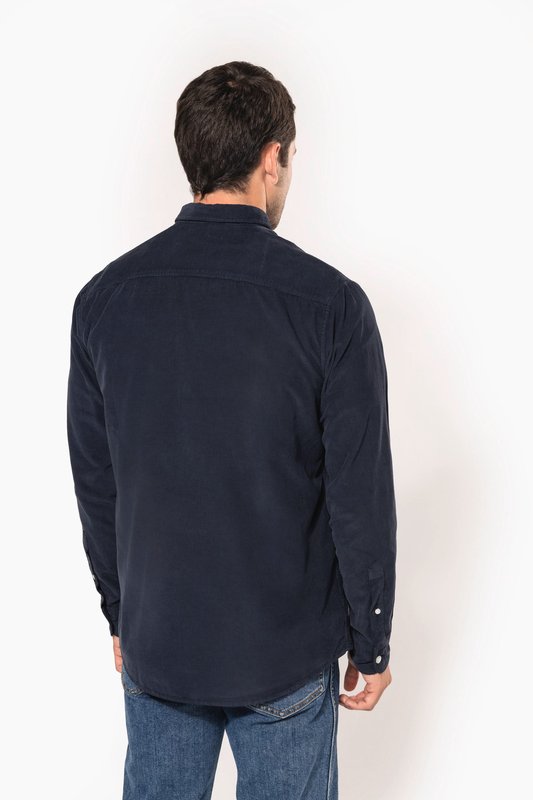 Chemise manches longues en velours homme – Image 3