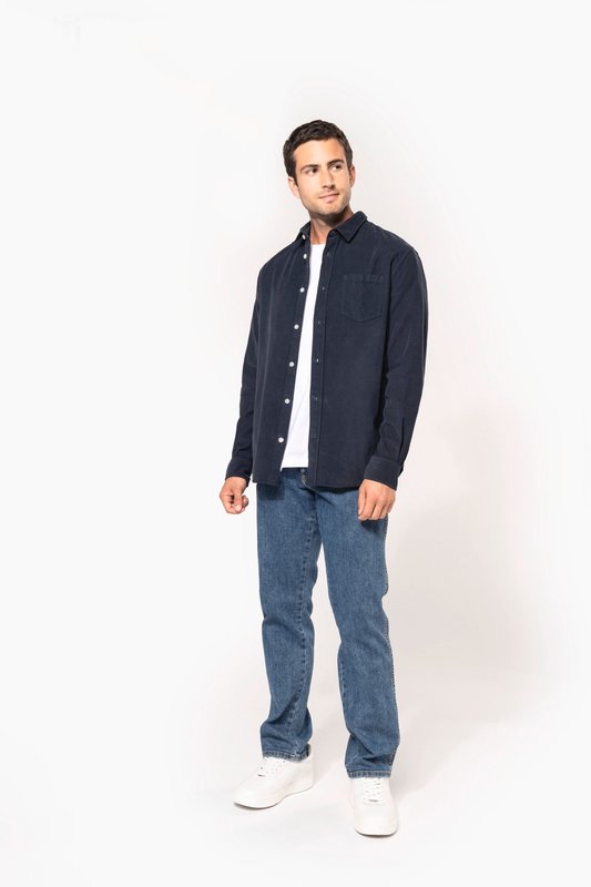 Chemise manches longues en velours homme – Image 7