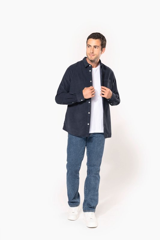 Chemise manches longues en velours homme – Image 6