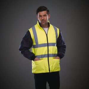 Veste matelassée haute visibilité avec manches détachables