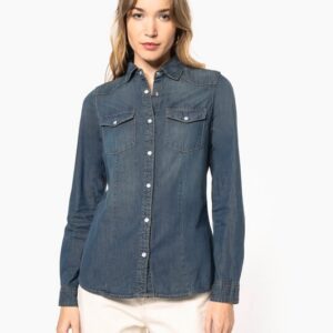 Chemise denim manches longues femme