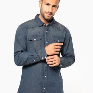 Chemise denim manches longues