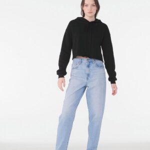 Sweat-shirt crop à capuche femme