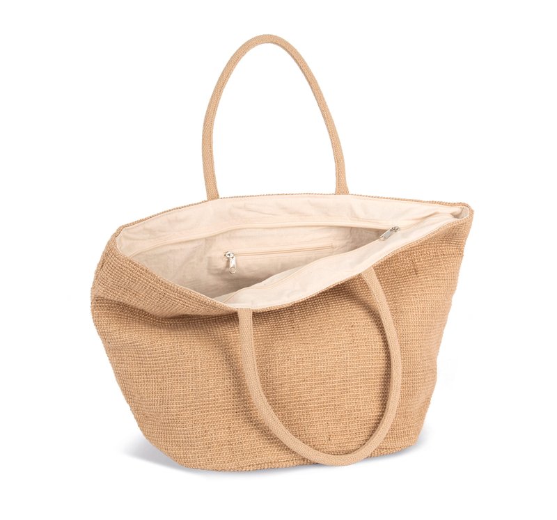 Sac shopping en fils de jute tressée, effet toile tricotée – Image 3
