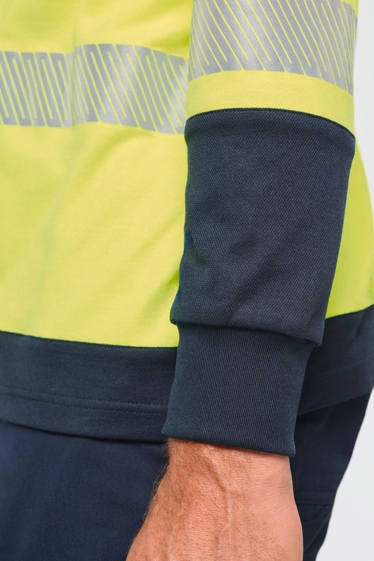 T-shirt de sécurité recyclé col rond manches longues unisexe – Image 7