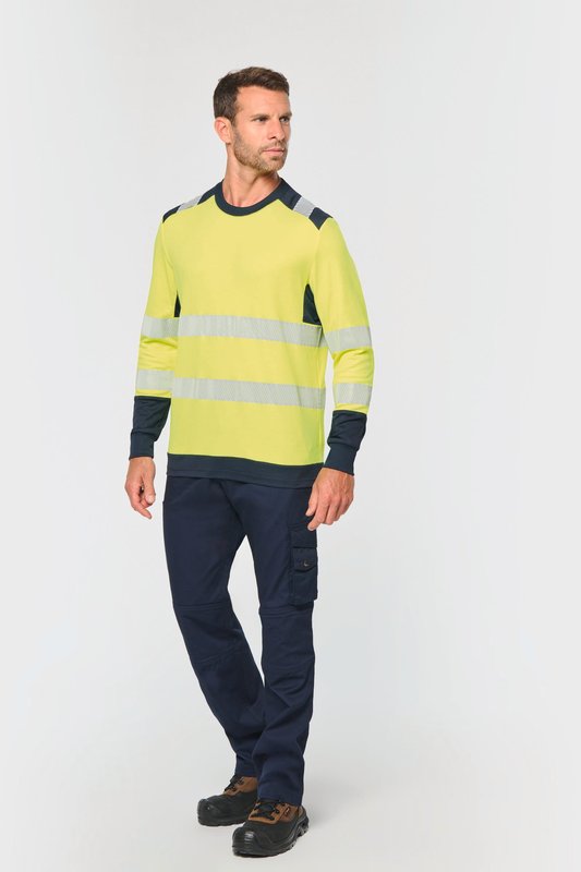 T-shirt de sécurité recyclé col rond manches longues unisexe – Image 6