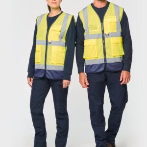 Gilet de sécurité haute visibilité recyclé avec zip unisexe