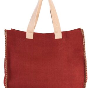 Sac en jute avec coutures contrastées