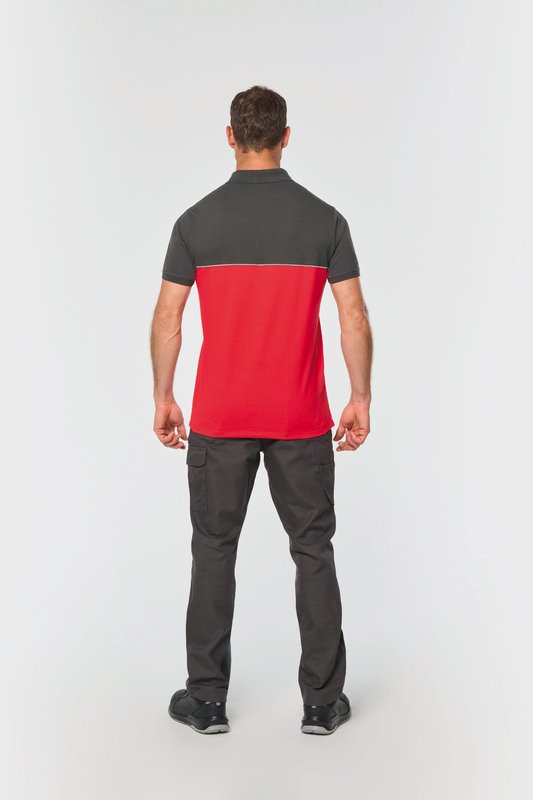 Polo bicolore écoresponsable manches courtes unisexe – Image 4