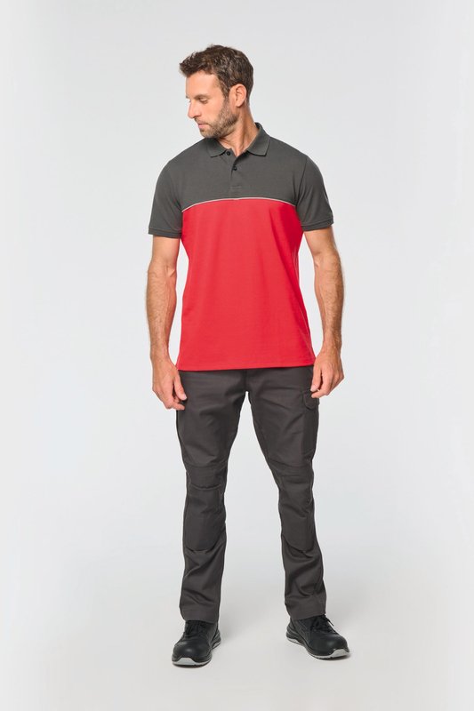 Polo bicolore écoresponsable manches courtes unisexe – Image 5