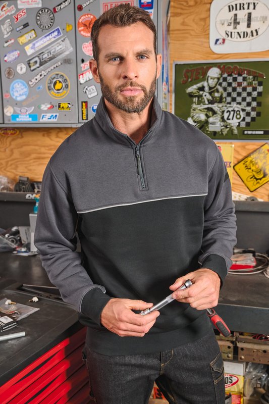 Sweat-shirt écoresponsable col zippé unisexe – Image 18