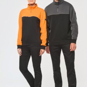 Sweat-shirt écoresponsable col zippé unisexe