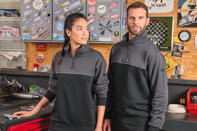 Sweat-shirt écoresponsable col zippé unisexe – Image 17