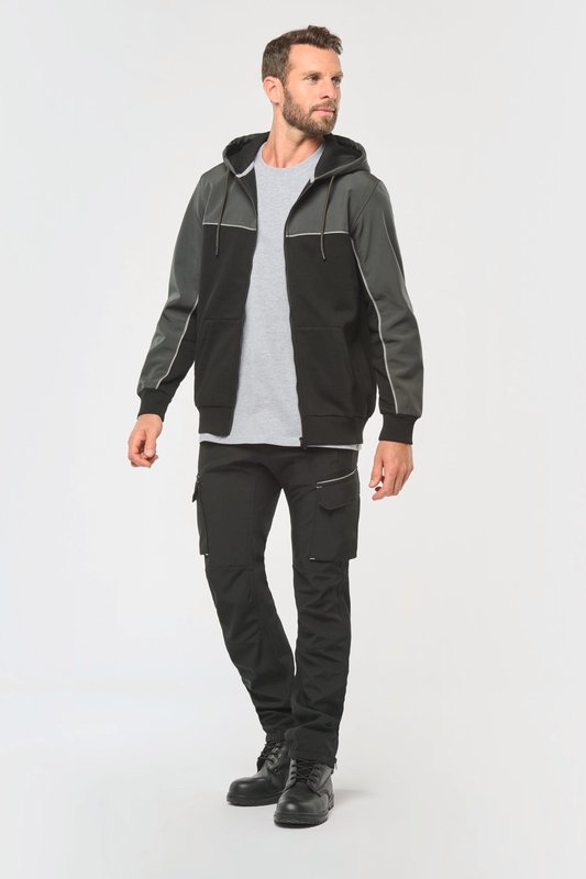 Veste molleton bicolore zippée à capuche écoresponsable unisexe – Image 19