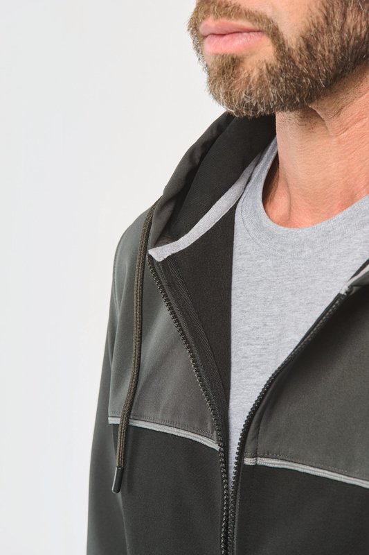 Veste molleton bicolore zippée à capuche écoresponsable unisexe – Image 10