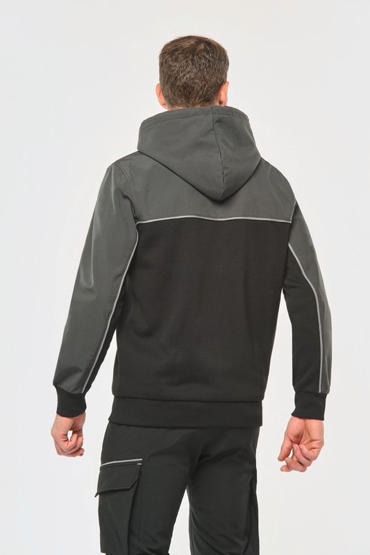 Veste molleton bicolore zippée à capuche écoresponsable unisexe – Image 14