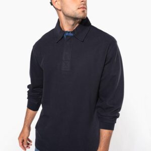 French rib > polo côtelé manches longues