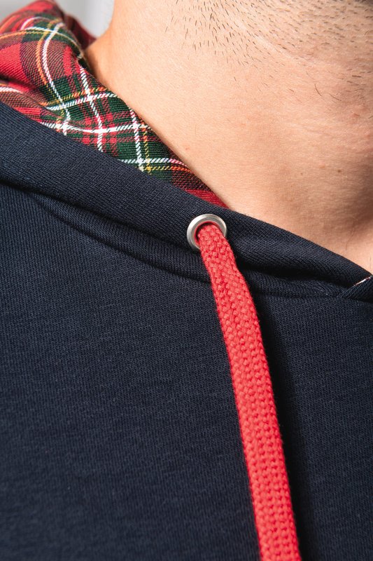 Sweat-shirt à capuche contrastée à motifs unisexe – Image 12