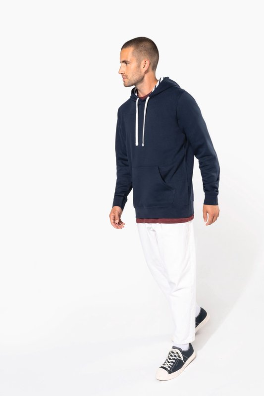 Sweat-shirt à capuche contrastée à motifs unisexe – Image 18