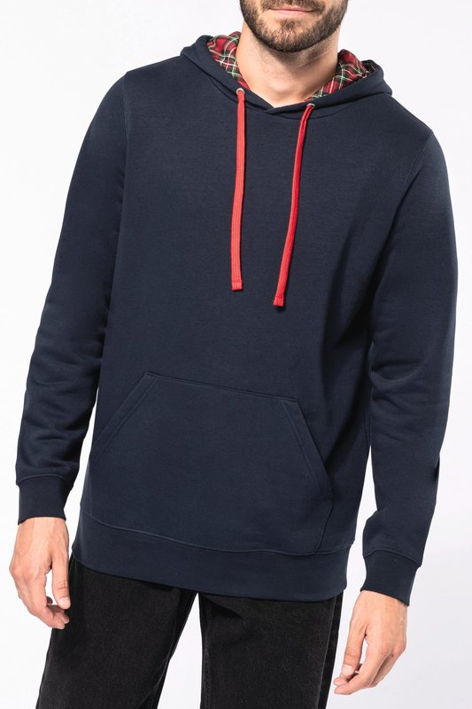 Sweat-shirt à capuche contrastée à motifs unisexe – Image 16