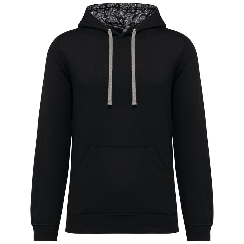 Sweat-shirt à capuche contrastée à motifs unisexe – Image 27