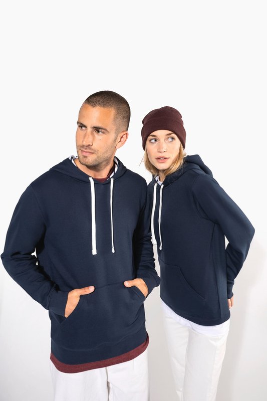 Sweat-shirt à capuche contrastée à motifs unisexe – Image 23