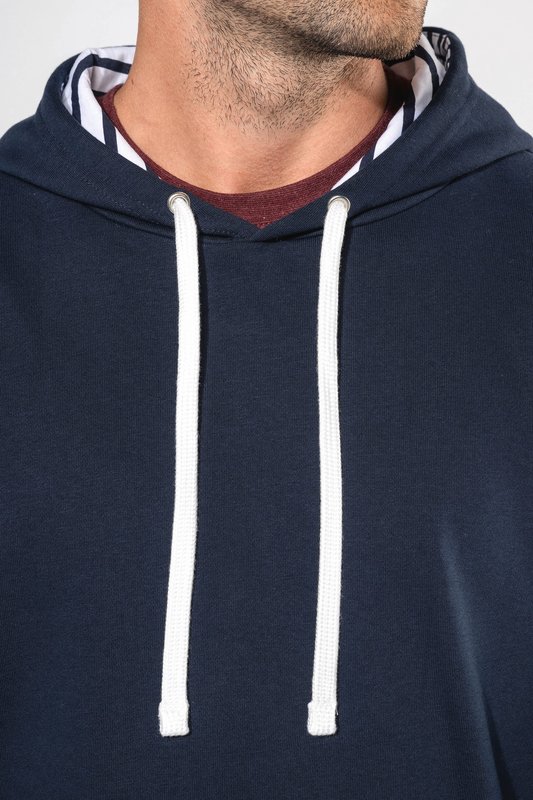 Sweat-shirt à capuche contrastée à motifs unisexe – Image 22