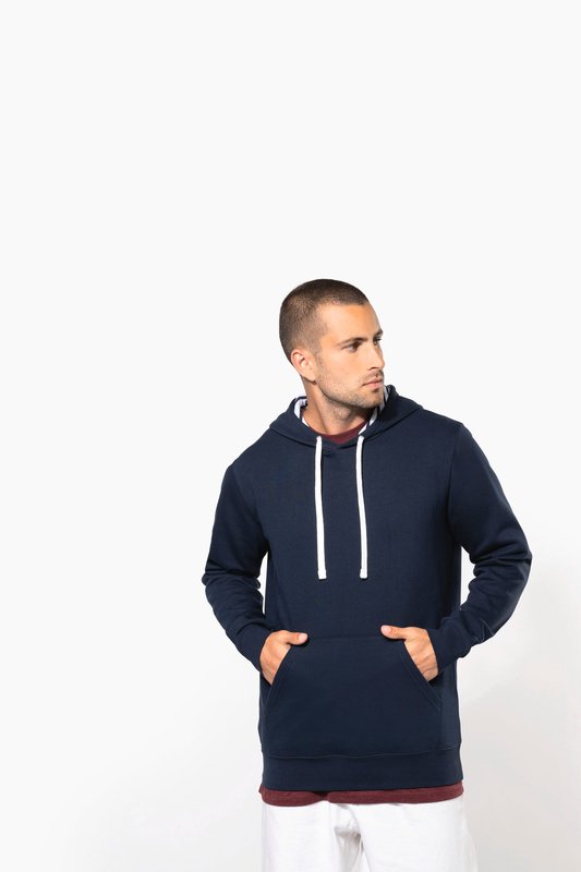 Sweat-shirt à capuche contrastée à motifs unisexe – Image 20