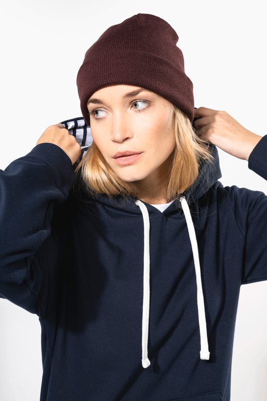 Sweat-shirt à capuche contrastée à motifs unisexe – Image 10