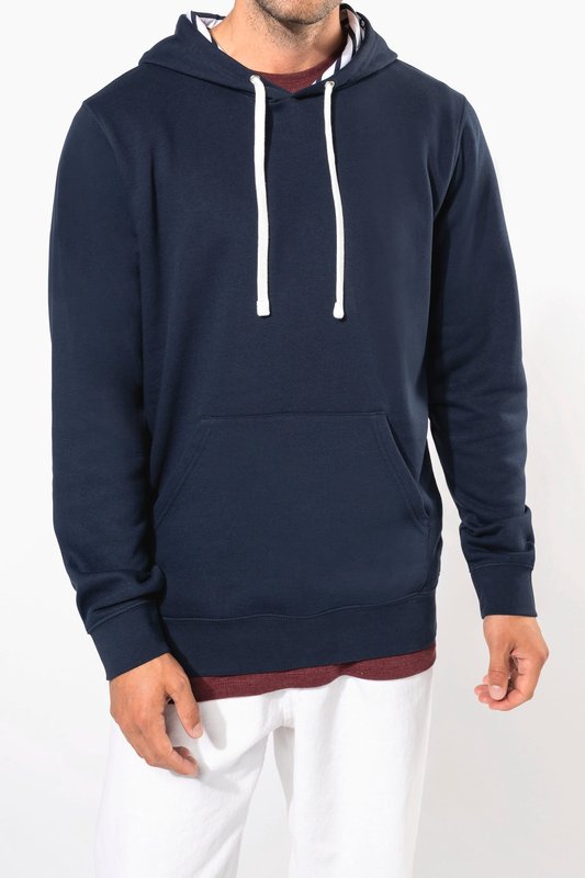 Sweat-shirt à capuche contrastée à motifs unisexe – Image 25