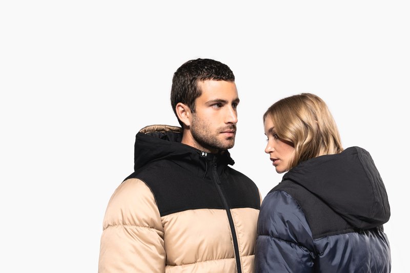 Parka matelassée à capuche bi-ton unisexe – Image 22