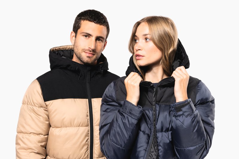 Parka matelassée à capuche bi-ton unisexe – Image 20