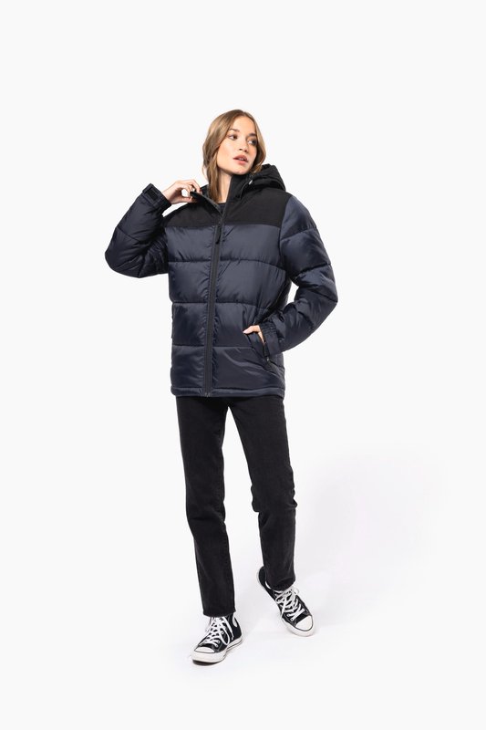 Parka matelassée à capuche bi-ton unisexe – Image 10
