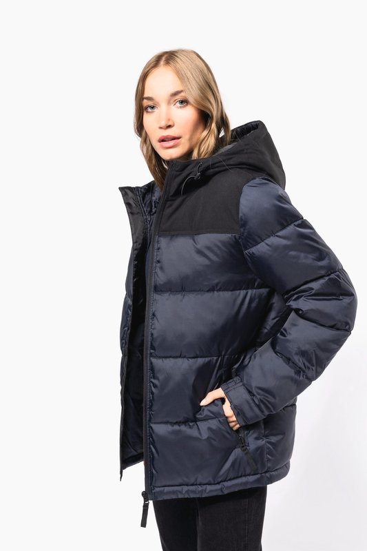 Parka matelassée à capuche bi-ton unisexe – Image 9