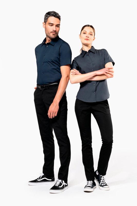 Chemise coton / élasthanne manches courtes femme – Image 10