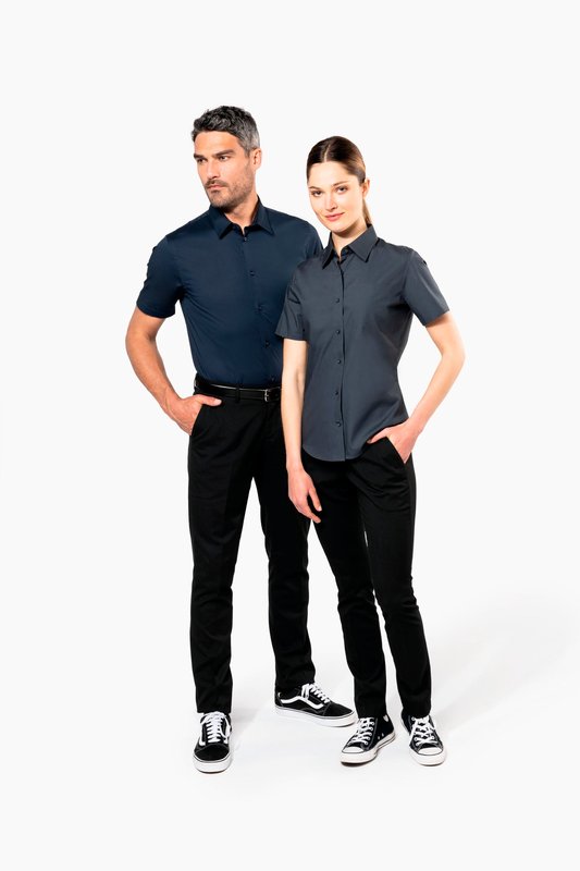 Chemise coton / élasthanne manches courtes femme – Image 7