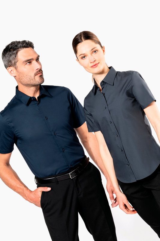 Chemise coton / élasthanne manches courtes femme – Image 9